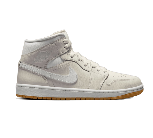 Nike Women's Air Jordan 1 Mid Shoes - Phantom / Gum Light Brown / White