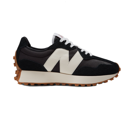 New Balance Women's 327 Shoes - Black / White / Mineral Red