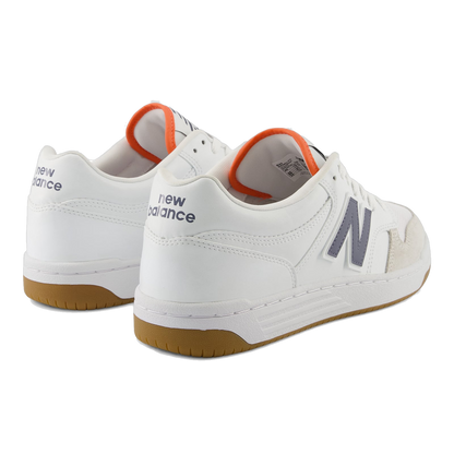 New Balance Men's 480 Shoes - White / Dark Arctic Grey / Gulf Red