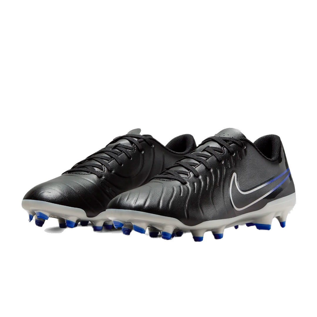 Nike Men's Tiempo Legend 10 Club Soccer Shoes - Black / Chrome / Hyper Royal