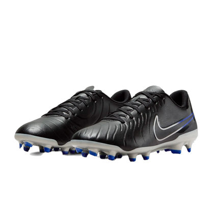Nike Men's Tiempo Legend 10 Club Soccer Shoes - Black / Chrome / Hyper Royal