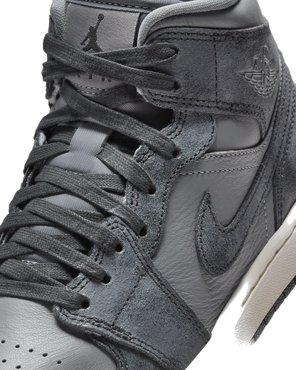 Nike Women's Air Jordan 1 Mid Shoes - Smoke Grey / Off Noir / Sail