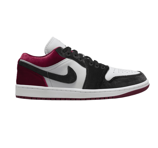 Nike Women's Jordan 1 Low Se Velvet Black Toe Shoes - Black / White / Team Red / Black