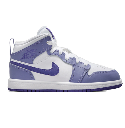 Nike Kids' Air Jordan 1 Mid Shoes - Dusty Amethyst / White / Court Purple