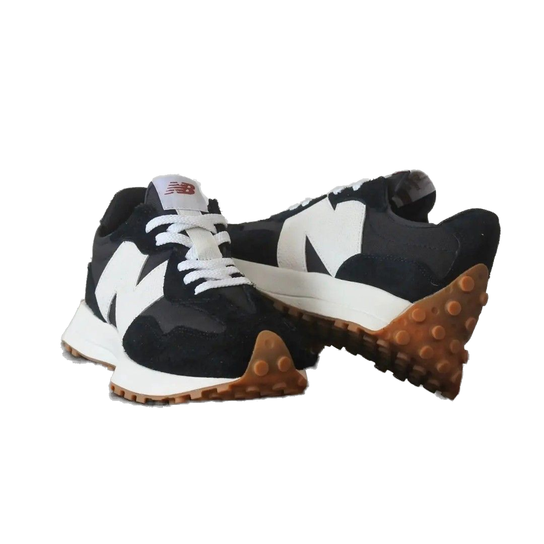 New Balance Women's 327 Shoes - Black / White / Mineral Red