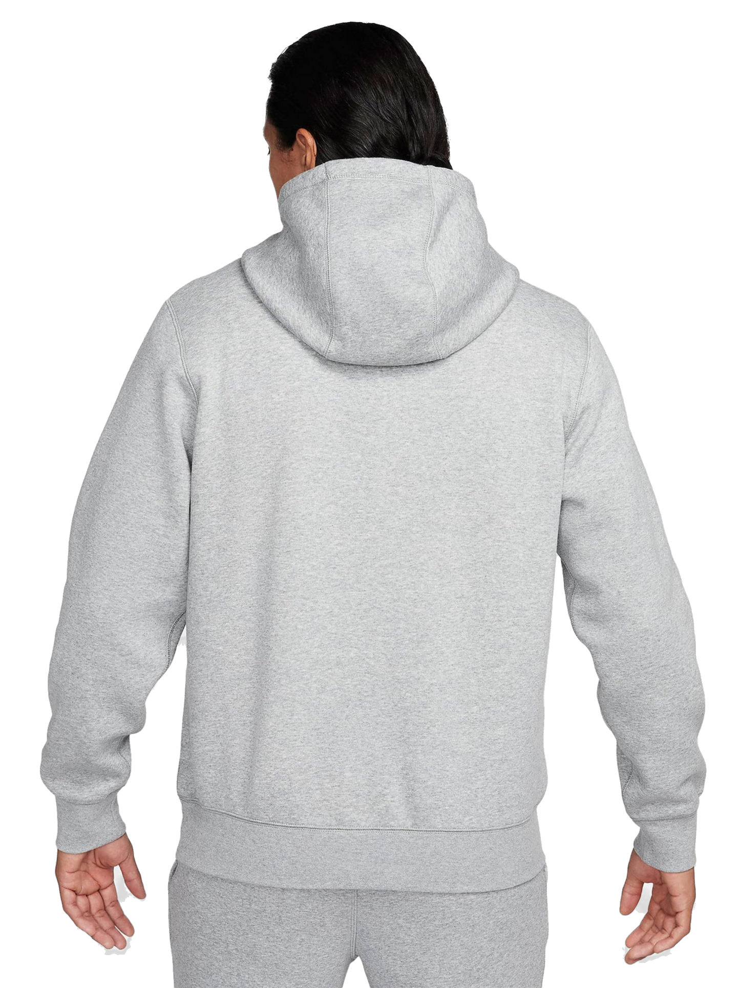 Nike Men's Club Fleece Apparel - Dark Grey Heather / Light Smoke Grey / Safety Orange