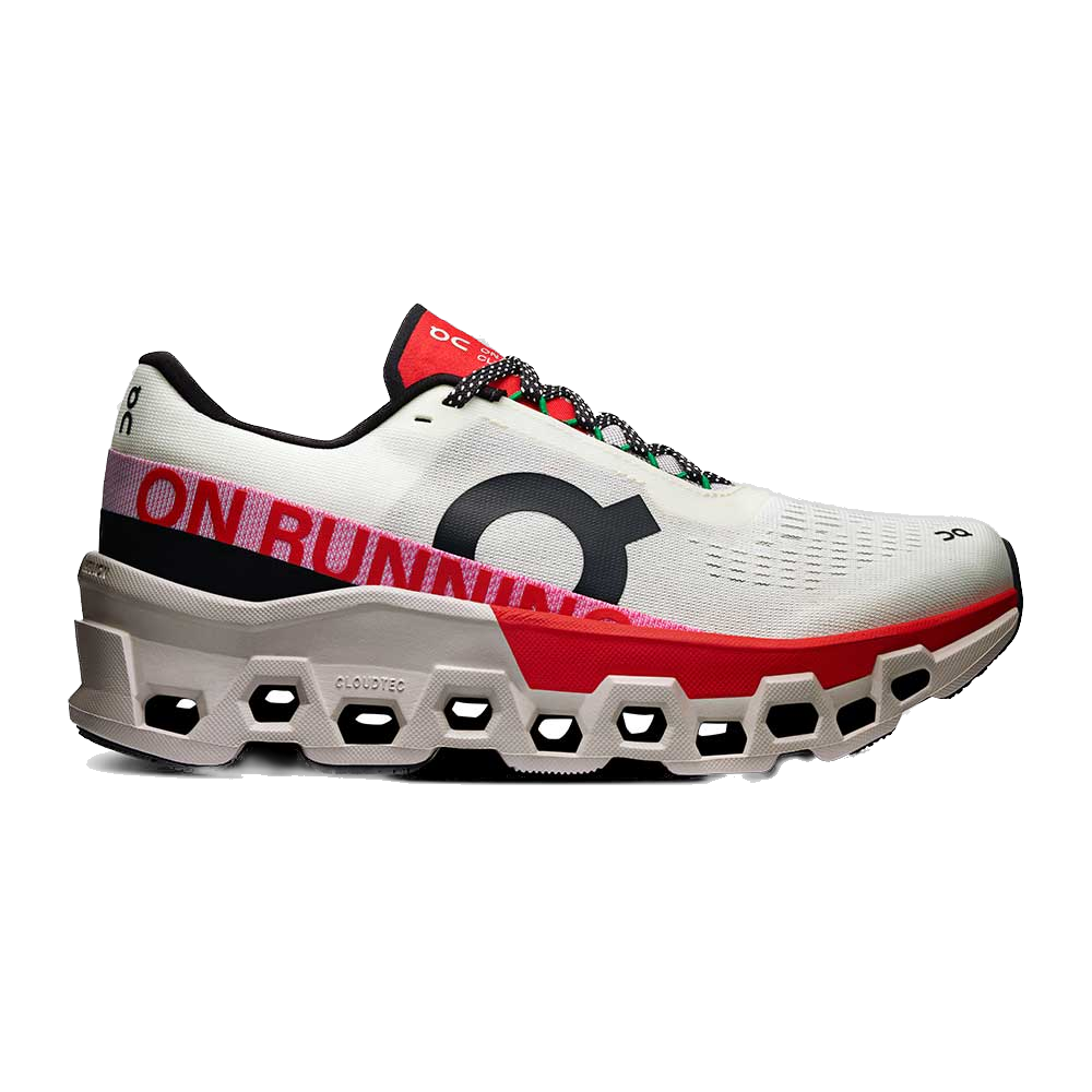On Running Women's Cloudmonster 2 Shoes - Ivory / Red