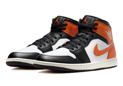Nike Men's Jordan 1 Mid Shoes - Starfish / White / Sail / Black