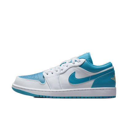 Nike Men's Jordan 1 Low Shoes - Aquatone / Celestial Gold / White