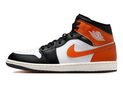 Nike Men's Jordan 1 Mid Shoes - Starfish / White / Sail / Black