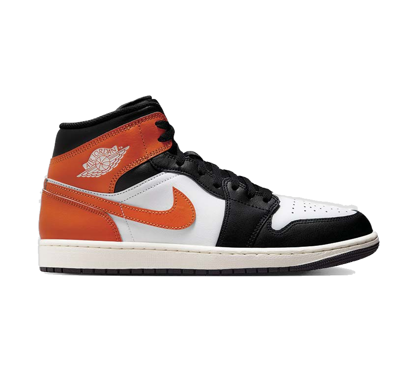 Nike Men's Jordan 1 Mid Shoes - Starfish / White / Sail / Black