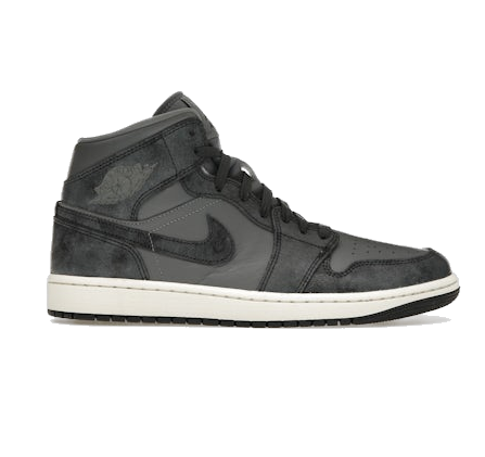 Nike Women's Air Jordan 1 Mid Shoes - Smoke Grey / Off Noir / Sail