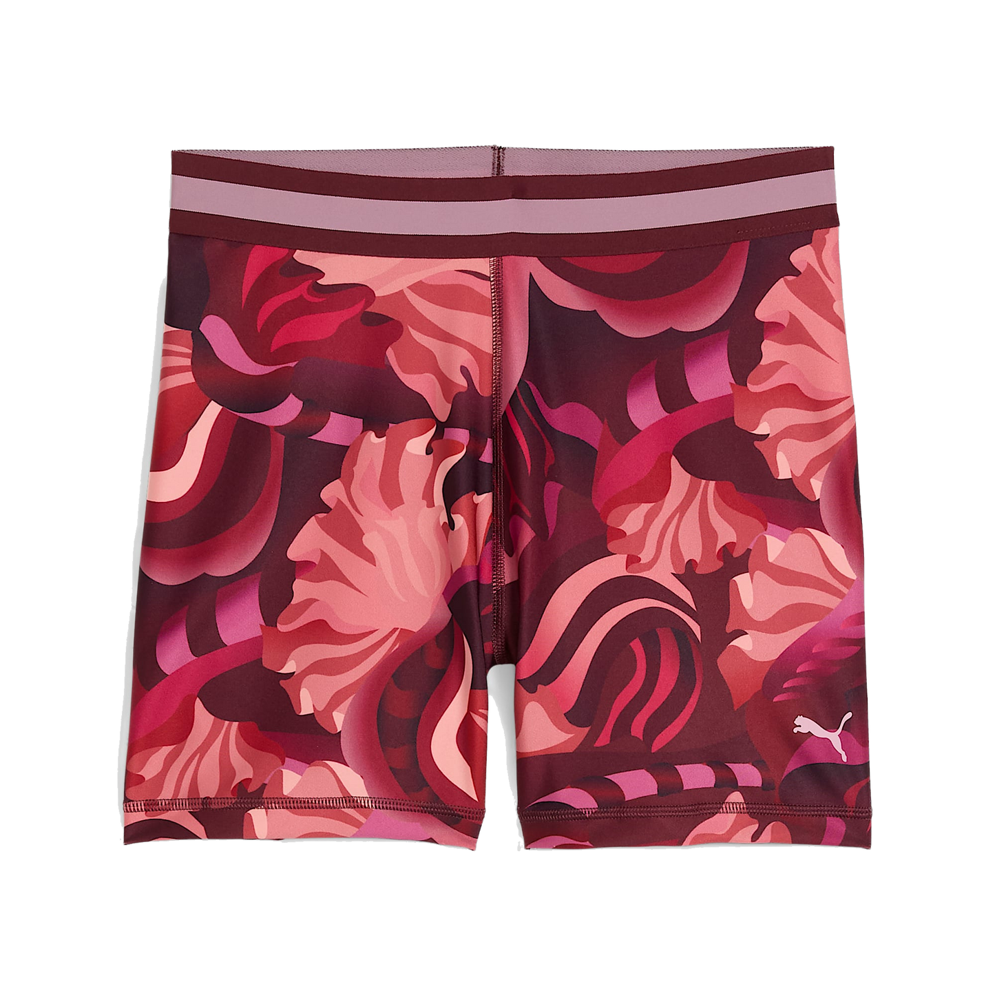 Puma Women's Strong Floral Ribbon Short Tights - Ruby Shimmer