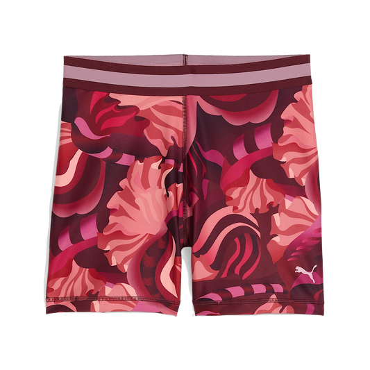 Puma Women's Strong Floral Ribbon Short Tights - Ruby Shimmer