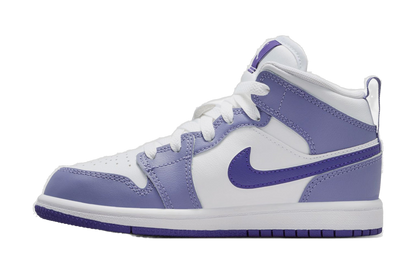 Nike Kids' Air Jordan 1 Mid Shoes - Dusty Amethyst / White / Court Purple