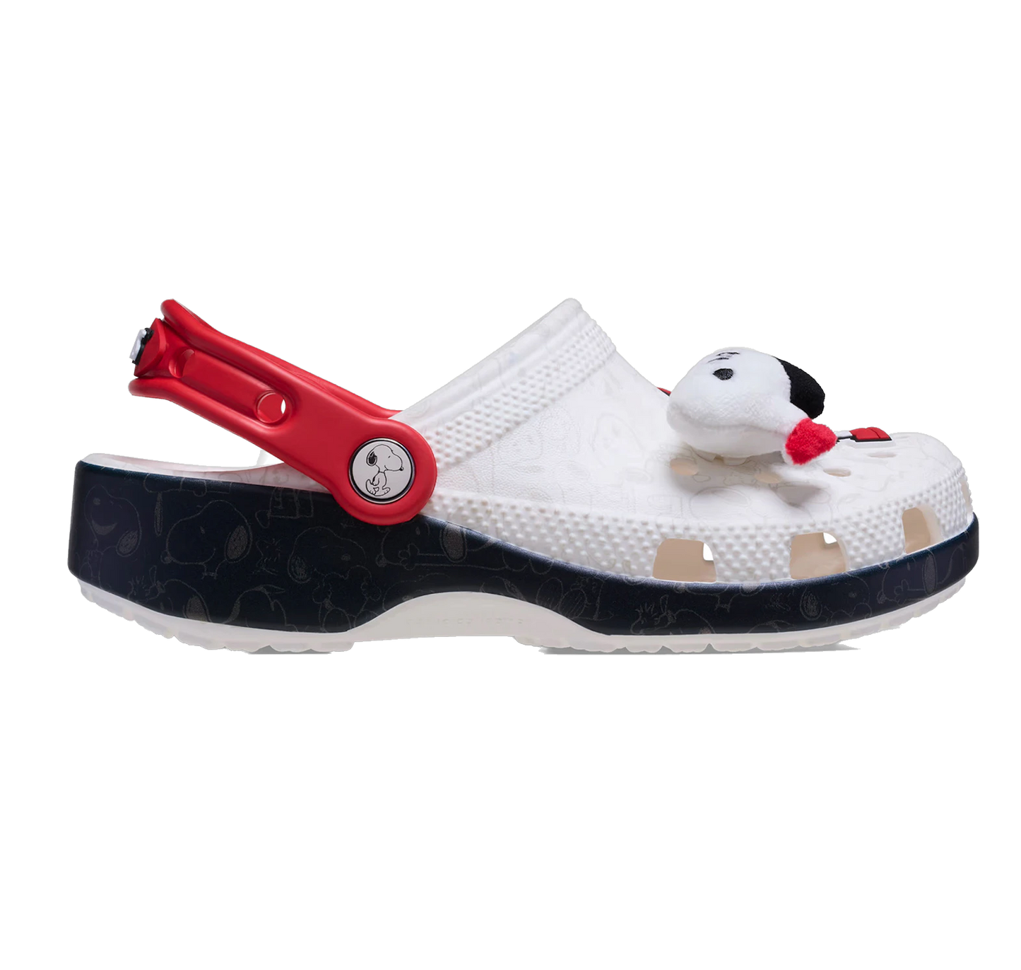 Crocs Kids' Classic Clog Peanuts Snoopy Shoes - White / Red-Black