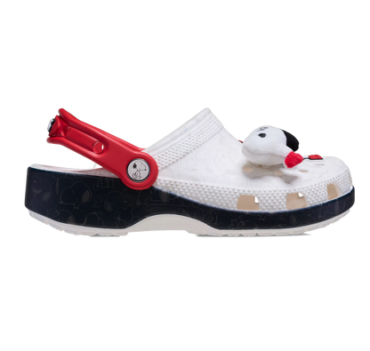 Crocs Kids' Classic Clog Peanuts Snoopy Shoes - White / Red-Black
