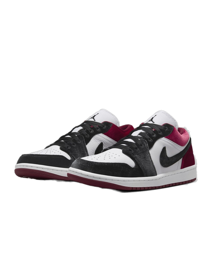 Nike Women's Jordan 1 Low Se Velvet Black Toe Shoes - Black / White / Team Red / Black