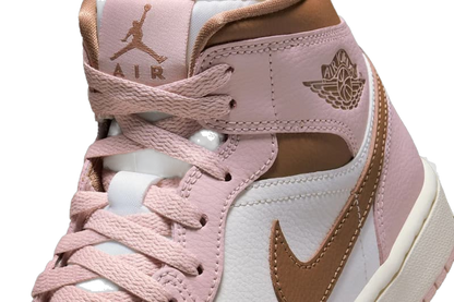 Nike Women's Air Jordan 1 Mid Shoes - Pink Oxford / Sail / Archaeo Brown