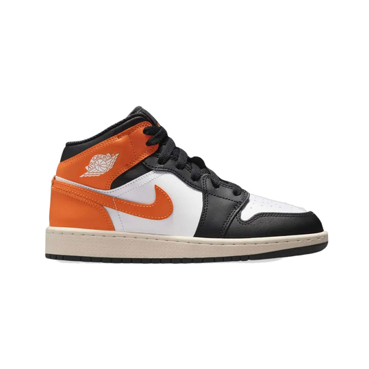 Nike Kids' Air Jordan 1 Mid Shoes - Starfish / White / Sail / Black