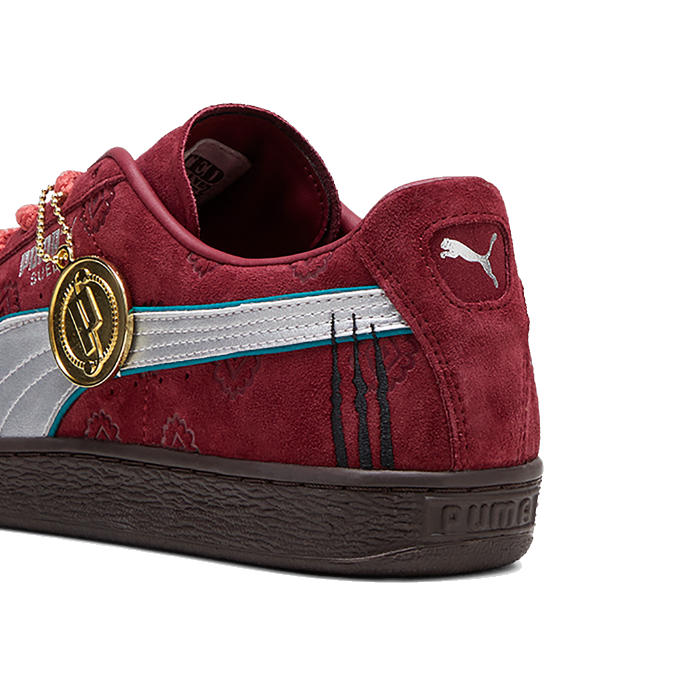Puma Men's One Piece Suede Shanks Shoes - Burgundy