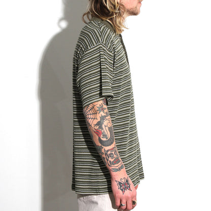 Striped Rib Henley T-Shirt