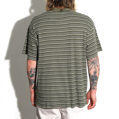 Striped Rib Henley T-Shirt
