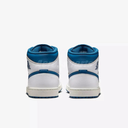 Nike Men's Air Jordan 1 Mid SE Shoes - White / Sail / Industrial Blue