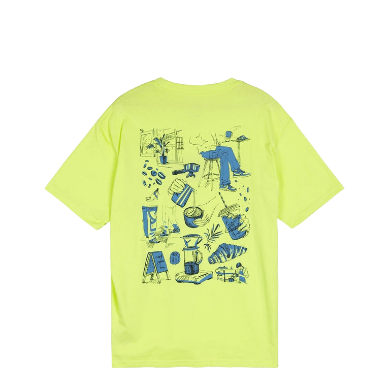 Nike Men's Cafe Swoosh Illustration T-Shirt Apparel - Light Lemon Twist