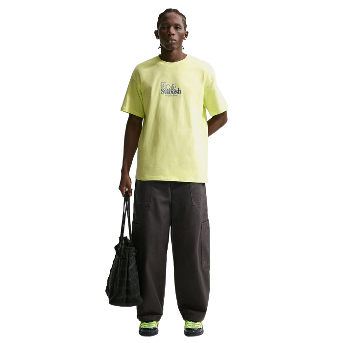 Nike Men's Cafe Swoosh Illustration T-Shirt Apparel - Light Lemon Twist