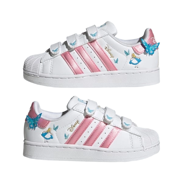Adidas Kids' Disney Superstar Ii Comfort Closure Shoes Shoes - Cloud White / Light Pink / Lucid Aquamarine