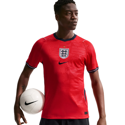 Nike Men's England 2026 Stadium Away Dri-Fit Football Replica Shirt Apparel - Speed Red / Obsidian / White