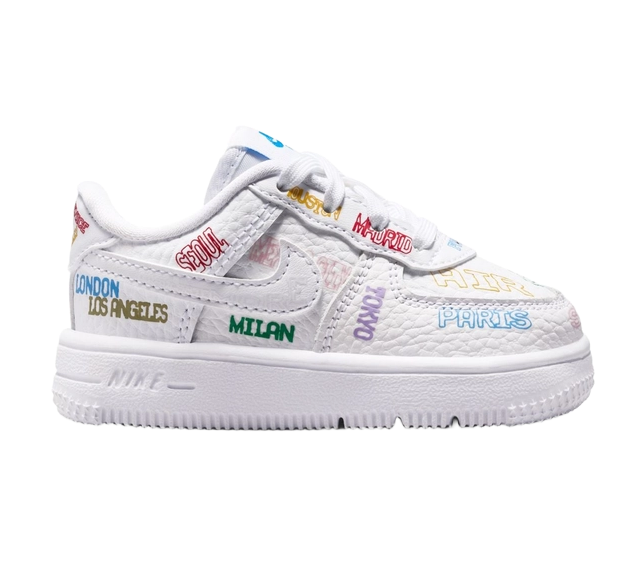 Nike Kids' Force 1 Low World Tour Shoes - White / White