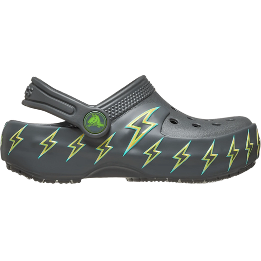 Crocs Kids' Classic Bolt Lights Clog Shoes - Carbon / Grey