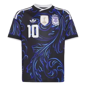 Adidas Kids' Argentina 26 Away Messi Jersey Apparel - Black / Lucid Blue / Blue Burst