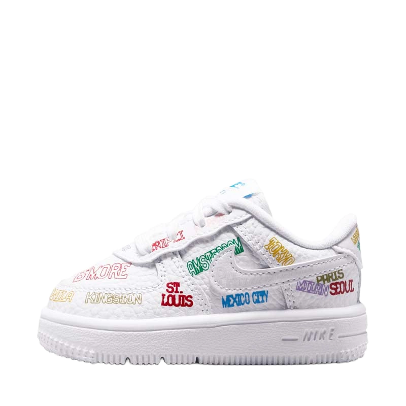 Nike Kids' Force 1 Low World Tour Shoes - White / White