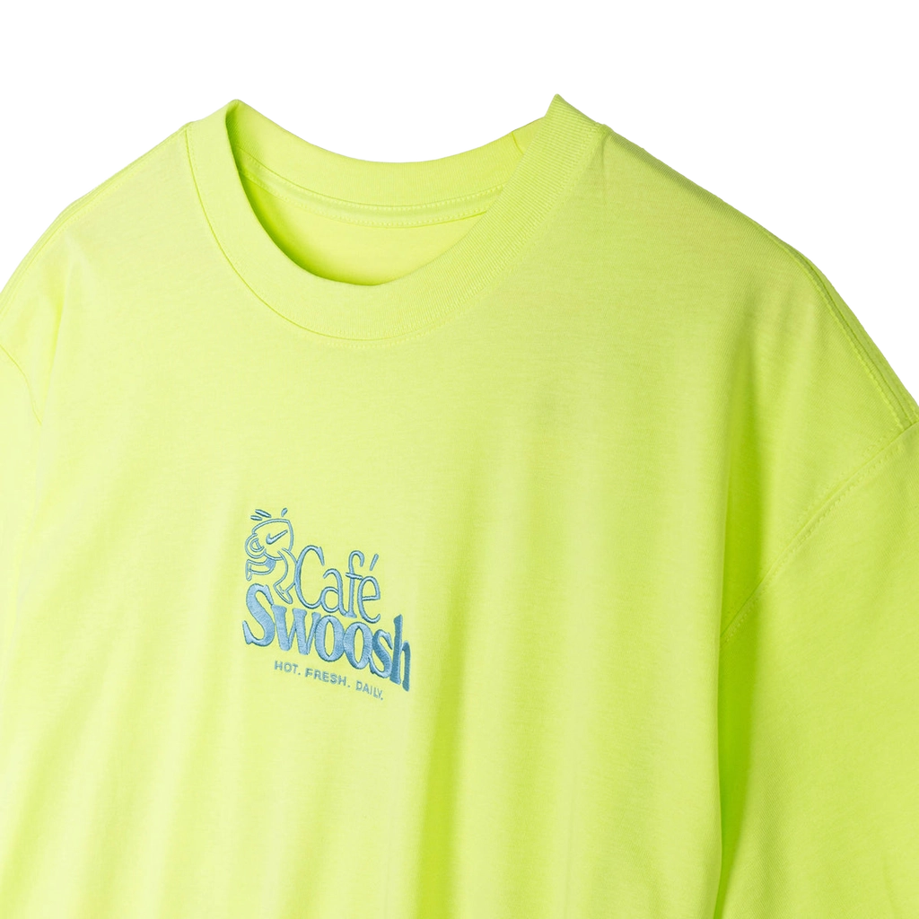 Nike Men's Cafe Swoosh Illustration T-Shirt Apparel - Light Lemon Twist