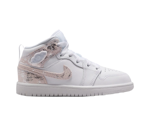 Nike Kids' Air Jordan 1 Mid Se Shoes - White / Field Silver