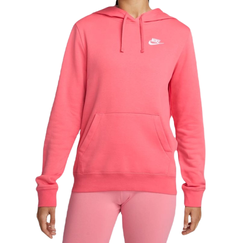 Nike Women's Sportswear Club Fleece Pullover Hoodie Apparel - Sea Coral / White