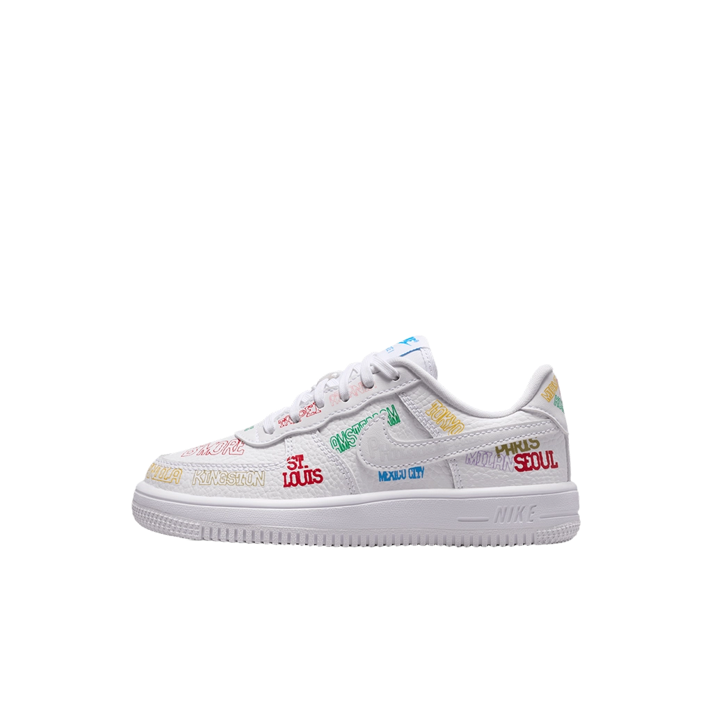 Nike Kids' Air Force 1 Low Lv8 3 Shoes - White / Multi