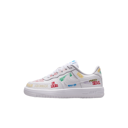 Nike Kids' Air Force 1 Low Lv8 3 Shoes - White / Multi