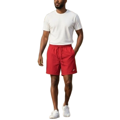 Nike Men's Club Flow Woven Shorts Apparel - University Red / White