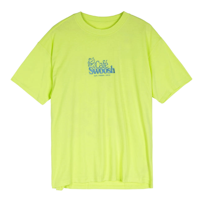 Nike Men's Cafe Swoosh Illustration T-Shirt Apparel - Light Lemon Twist