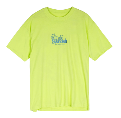 Nike Men's Cafe Swoosh Illustration T-Shirt Apparel - Light Lemon Twist
