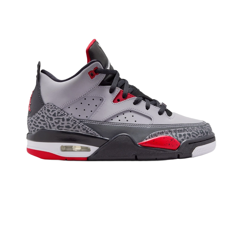 Nike Kids' Son Of Mars Low Shoes - Cement Grey / Black / Fire Red / White