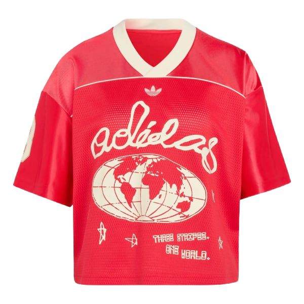 Adidas Women's Originals Cropped Soccer Jersey Apparel - Pure Ruby