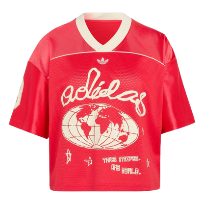 Adidas Women's Originals Cropped Soccer Jersey Apparel - Pure Ruby