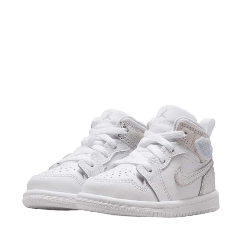 Nike Kids' Jordan 1 Mid Se Shoes - White / Field Silver
