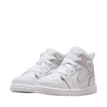 Nike Kids' Jordan 1 Mid Se Shoes - White / Field Silver