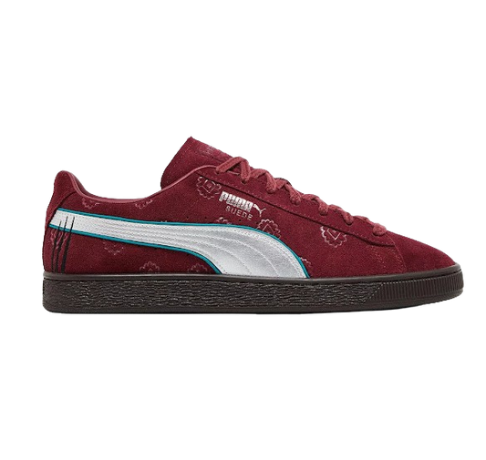 Puma Men's One Piece Suede Shanks Shoes - Burgundy